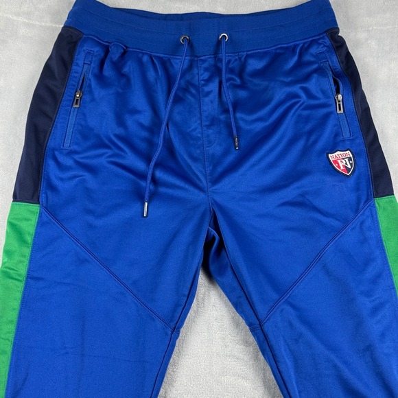 Parish Nation Mens Blue Green Drawstring‎ Track Joggers Athletic Logo Size 2X - Picture 15 of 16
